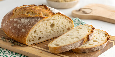 sliced bread on a cutting board