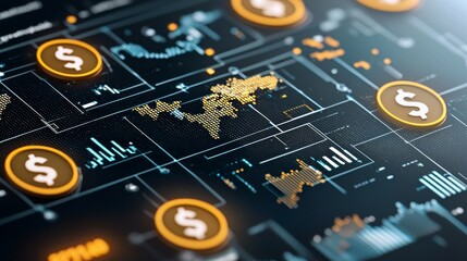 Global Financial Network Digital Currency Transactions Visualization