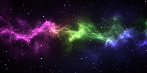 Naklejka premium Cosmic Nebula: A Vibrant Display of Stellar Clouds and Celestial Dust in the Vast Expanse of Space