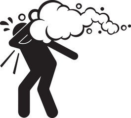 An illustration of a stickman icon surrounded by smoke, depicting the stickman coughing or reacting to the smoke