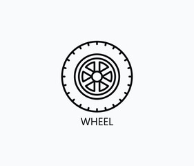 Wheel Vector, Icon Or Logo Sign Symbol Illustration 