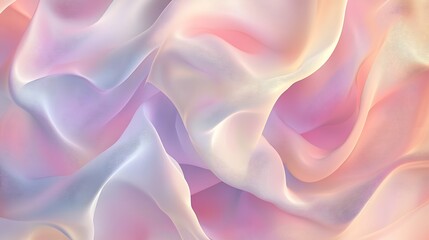 Obraz premium Soft pastel-colored fabric with flowing, draped folds and shimmering texture.