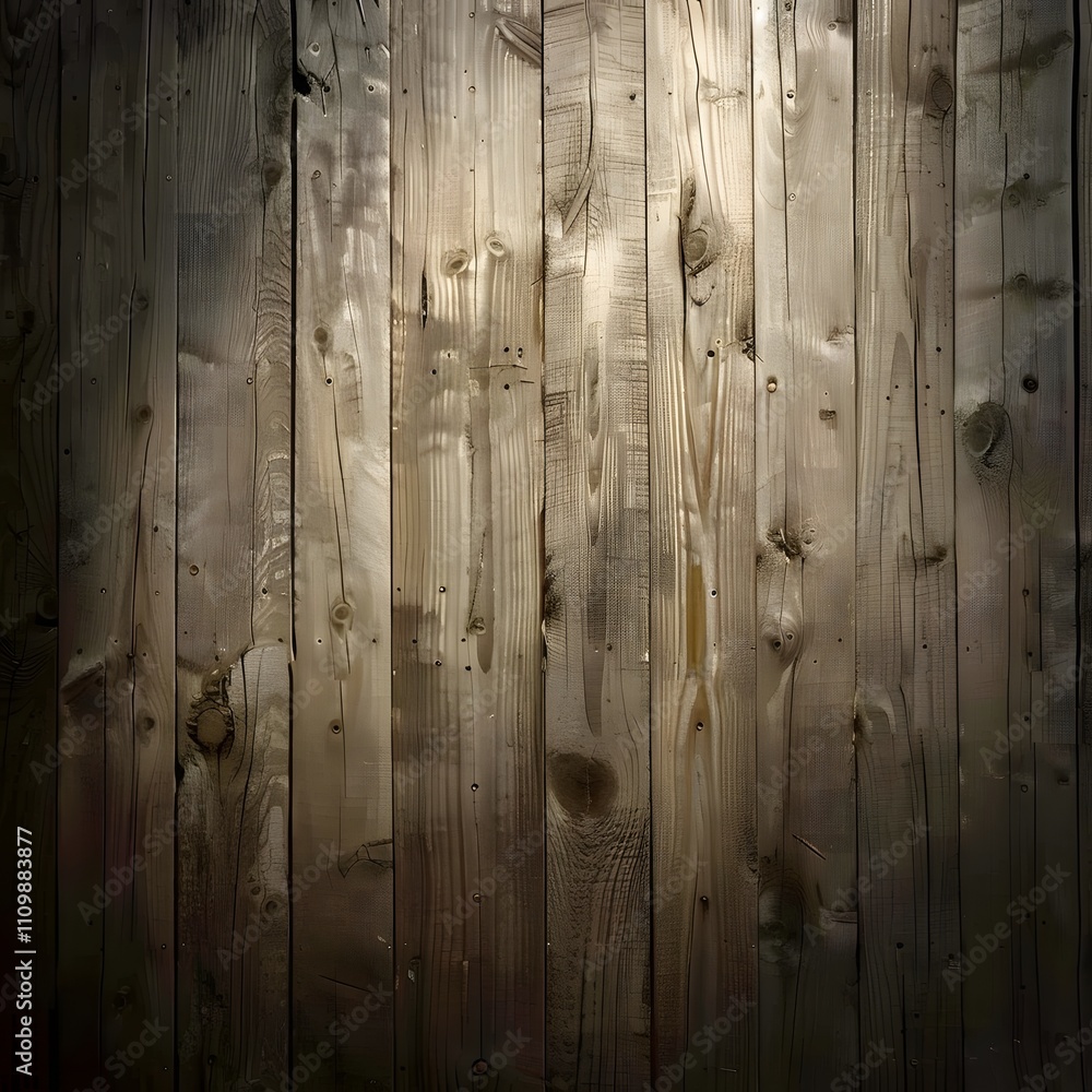 Poster a textured wooden wall with natural grain patterns and variations in color and light.
