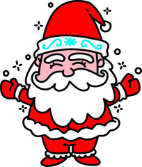 hand drawn christmas santa cartoon doodle illustration