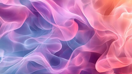 Fototapeta premium Abstract pastel pink, blue, and orange smoke swirls.