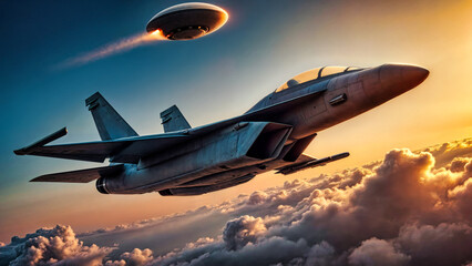 UFO following Fighter Jet