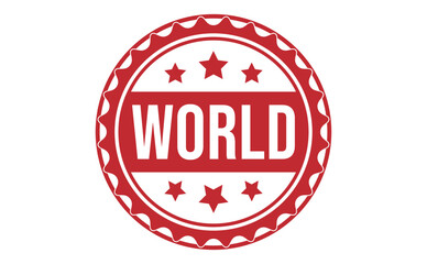 WORLD Red rubber stamp on white background. WORLD stamp sign. WORLD stamp.
