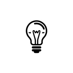 Silhouette of Light bulb icon, Energy icon, Lamp bulb icon vector art, Lamp or light bulb icon editable vector illustration, Light bulb or idea icon vector outline, ideas, innovation, and inspiration