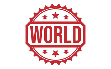 WORLD rubber stamp vector illustration on white background