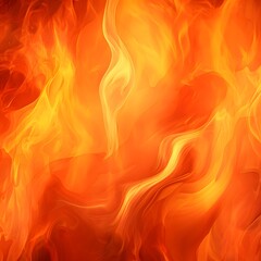 Fototapeta premium A vibrant depiction of flames with swirling patterns in shades of orange and yellow.