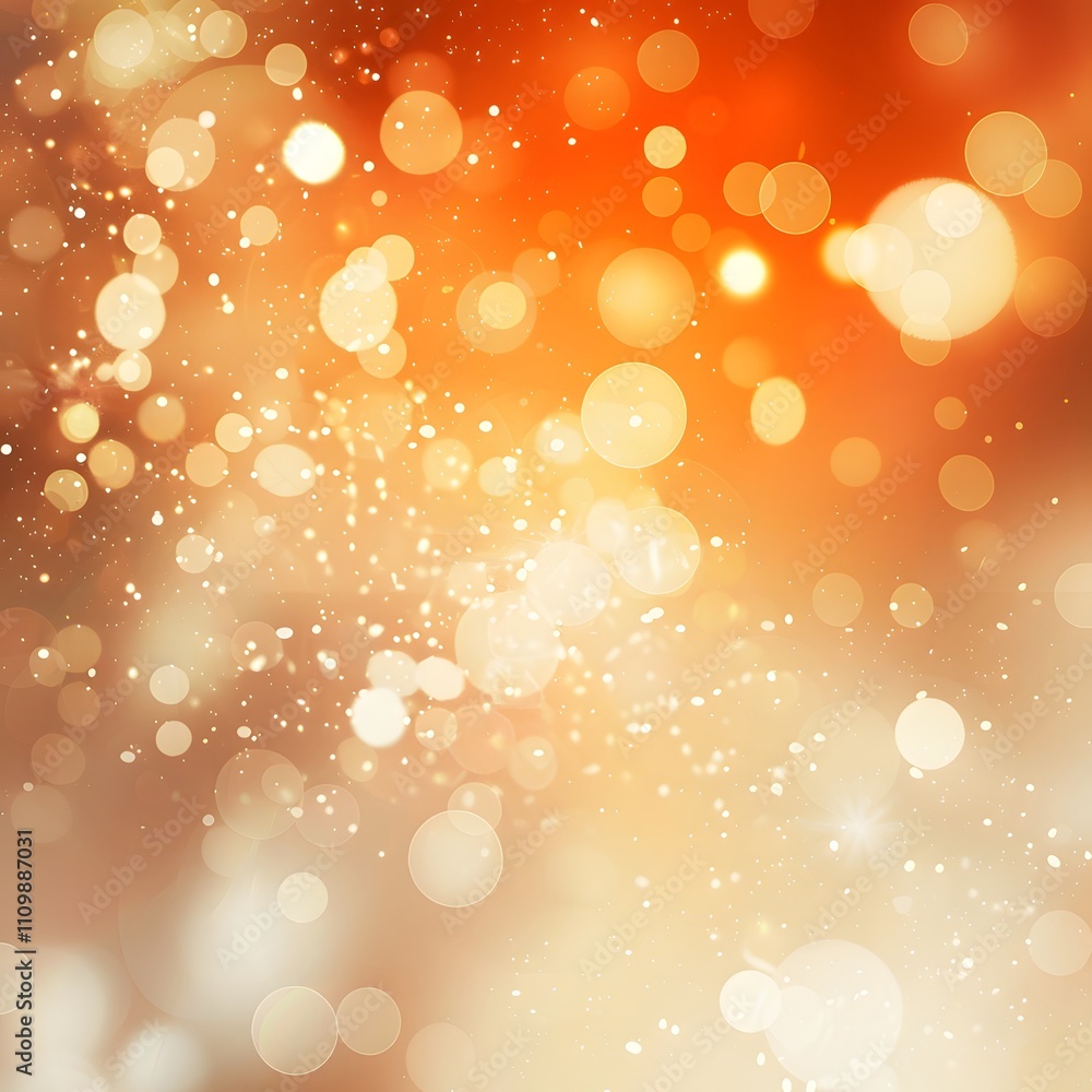 Poster a vibrant, abstract background with soft bokeh lights in warm tones.