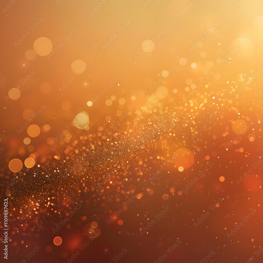 Poster a warm, glowing abstract background filled with soft bokeh lights and sparkles.