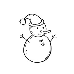 Cartoon Snowman Illustration With Hat