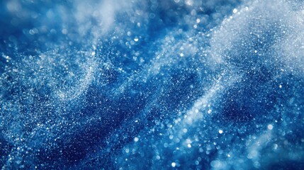 Fototapeta premium Abstract Blue Glitter Background With Sparkling Lights
