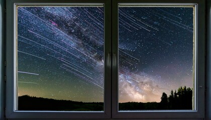夜空に降る流れ星