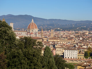 Fototapeta premium Panoramic view of Florence from the gardens of Villa Bardini, Italy 