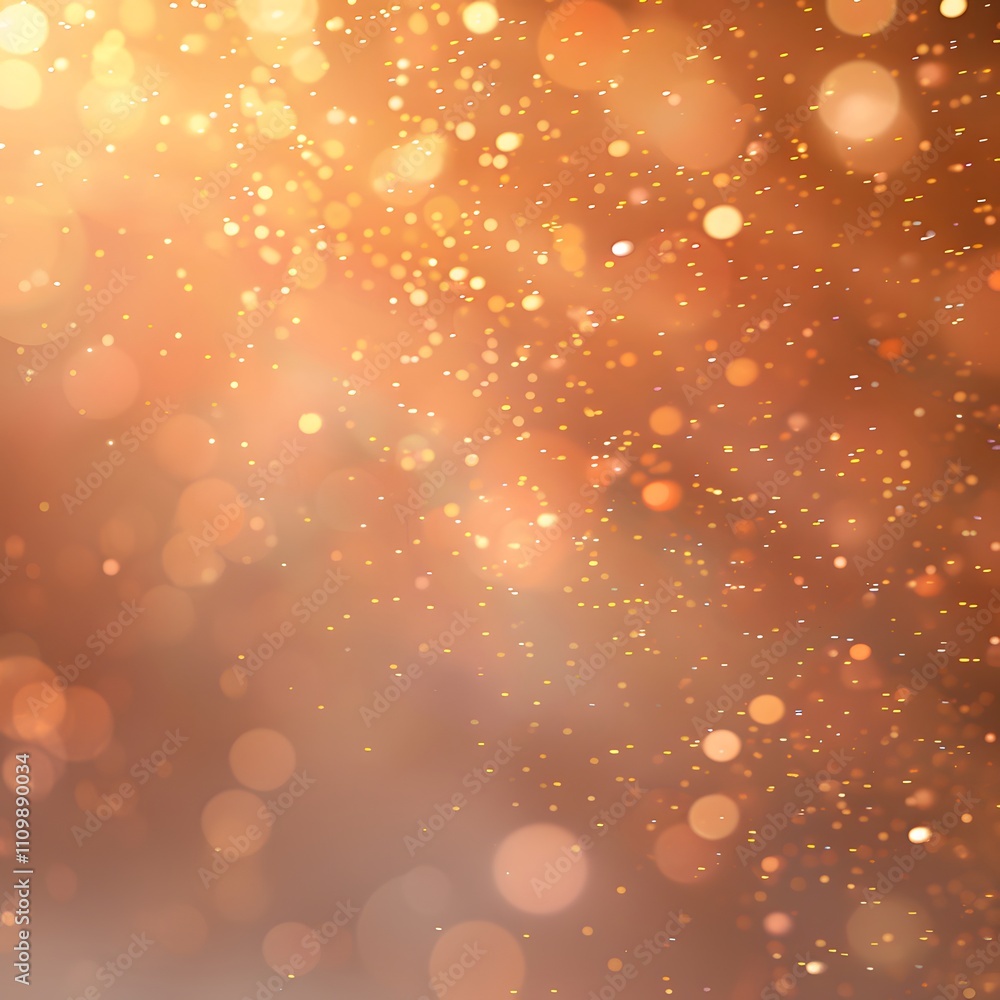 Poster abstract golden bokeh background with soft glowing lights.
