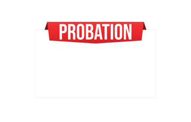 Probation red vector banner illustration isolated on white background