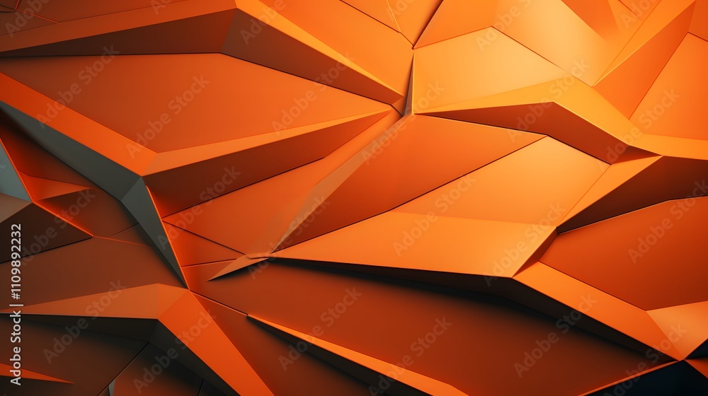 Aufkleber abstract orange geometric pattern with sharp angles and facets.