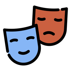 comedy and tragedy masks icon