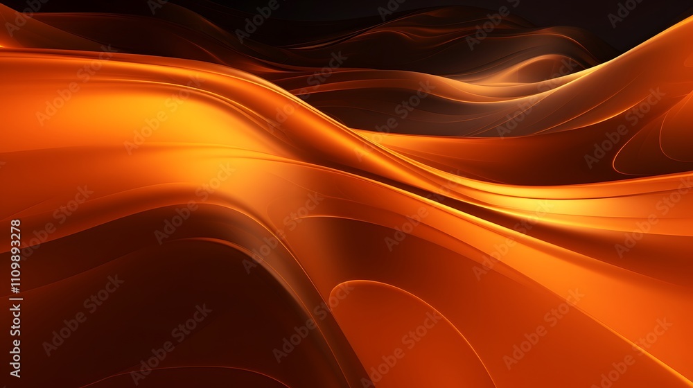 Aufkleber abstract orange waves create a fluid, dynamic composition with smooth gradients and depth.