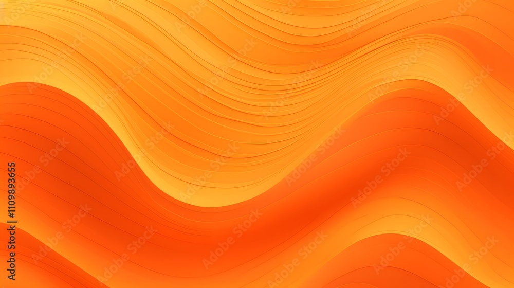 Poster abstract orange waves with smooth gradients and flowing lines.