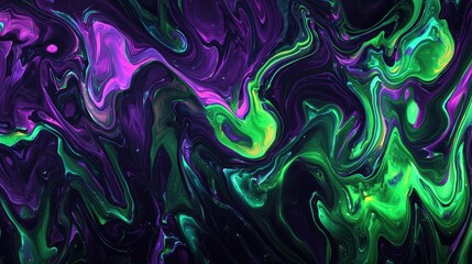 Abstract Swirling Neon Paint Creates Psychedelic Art