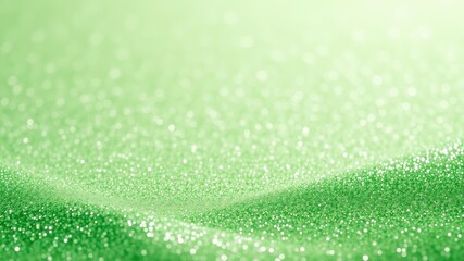 Abstract Green Glitter Background with a Soft Focus Effect and a Gentle, Wavy Texture