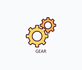 Gear Vector, Icon Or Logo Sign Symbol Illustration