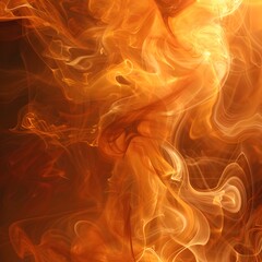 Fototapeta premium Abstract swirls of orange and yellow resembling flames and smoke.