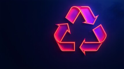 Obraz premium Sustainable living recycling symbol urban environment digital art neon aesthetic conceptual viewpoint