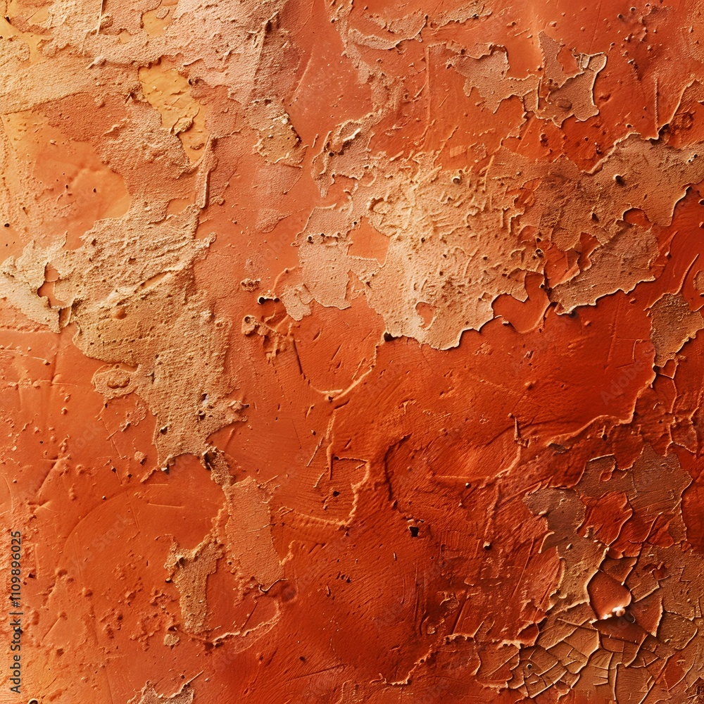 Poster abstract textured surface in warm orange tones with cracks and uneven patterns.