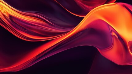 Obraz premium Abstract Red Orange Swirling Liquid Design