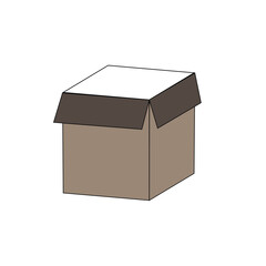 open cardboard box isolated