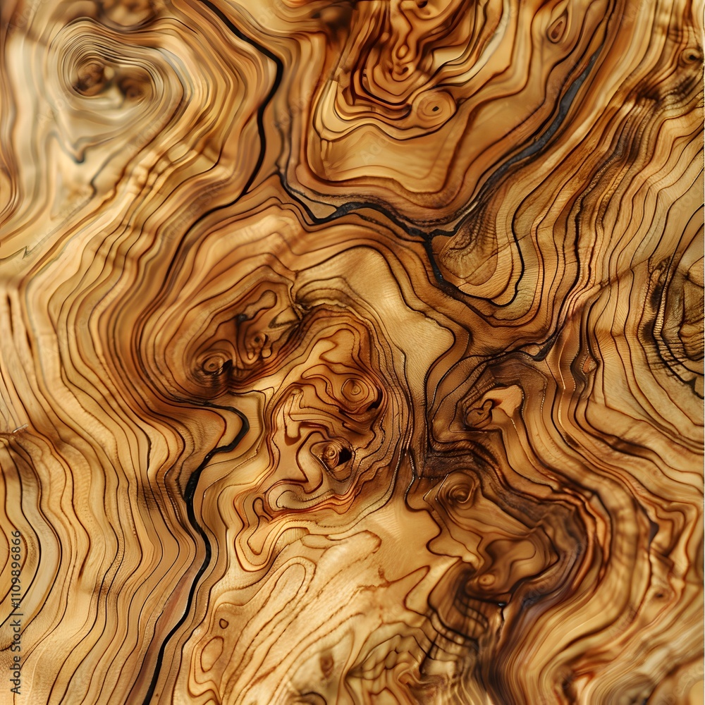 Poster abstract wood grain pattern with swirling lines and rich textures.