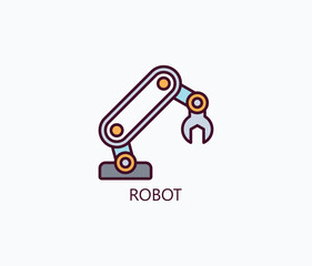 Robot Vector, Icon Or Logo Sign Symbol Illustration 