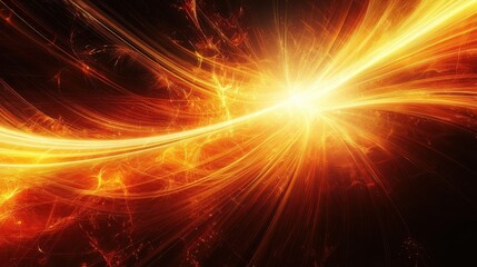 Abstract Fiery Light Streaks Radiating Outward