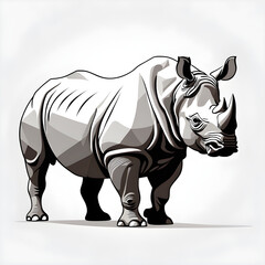 Fototapeta premium rhinoceros isolated on white