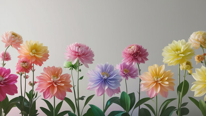 Obraz premium spring flowers border