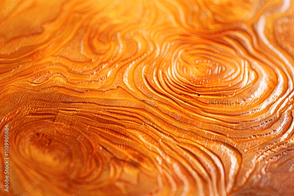 Poster close-up of textured wood surface with swirling patterns and warm tones.