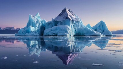 AI GENERATE background, An ice mountain reflecting gradients of icy blue and lavender.