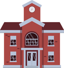 Illustration of a Classic Clock Tower Building