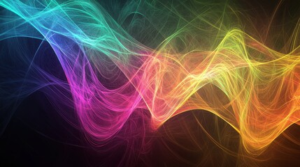 Abstract Colorful Light Waves Flowing Dynamically