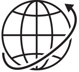 Illustration of an icon of a rotating globe