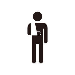 怪我をした人のピクトグラムアイコン