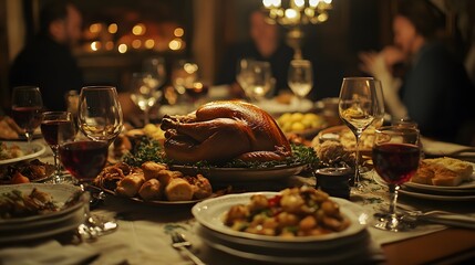 Festive Thanksgiving Dinner: A Table Full of Delicious Delights