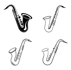saxophone silhouette vector illustration