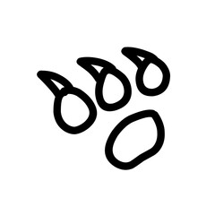 simple line icon of an animal claws in black colors