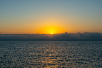 Fototapeta premium Fog over the Atlantic Ocean at dawn