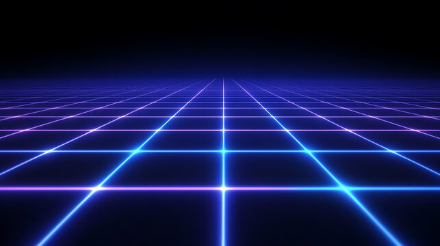 青いネオングリッド背景